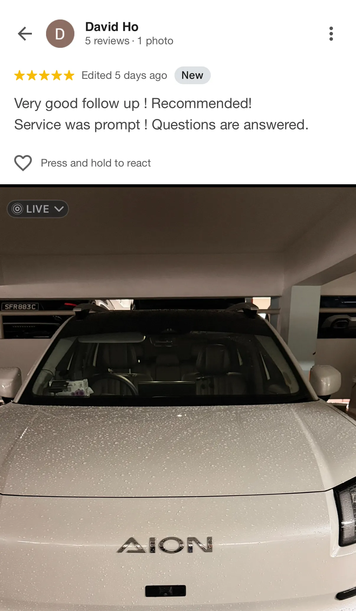 Christopher Fu Google Review